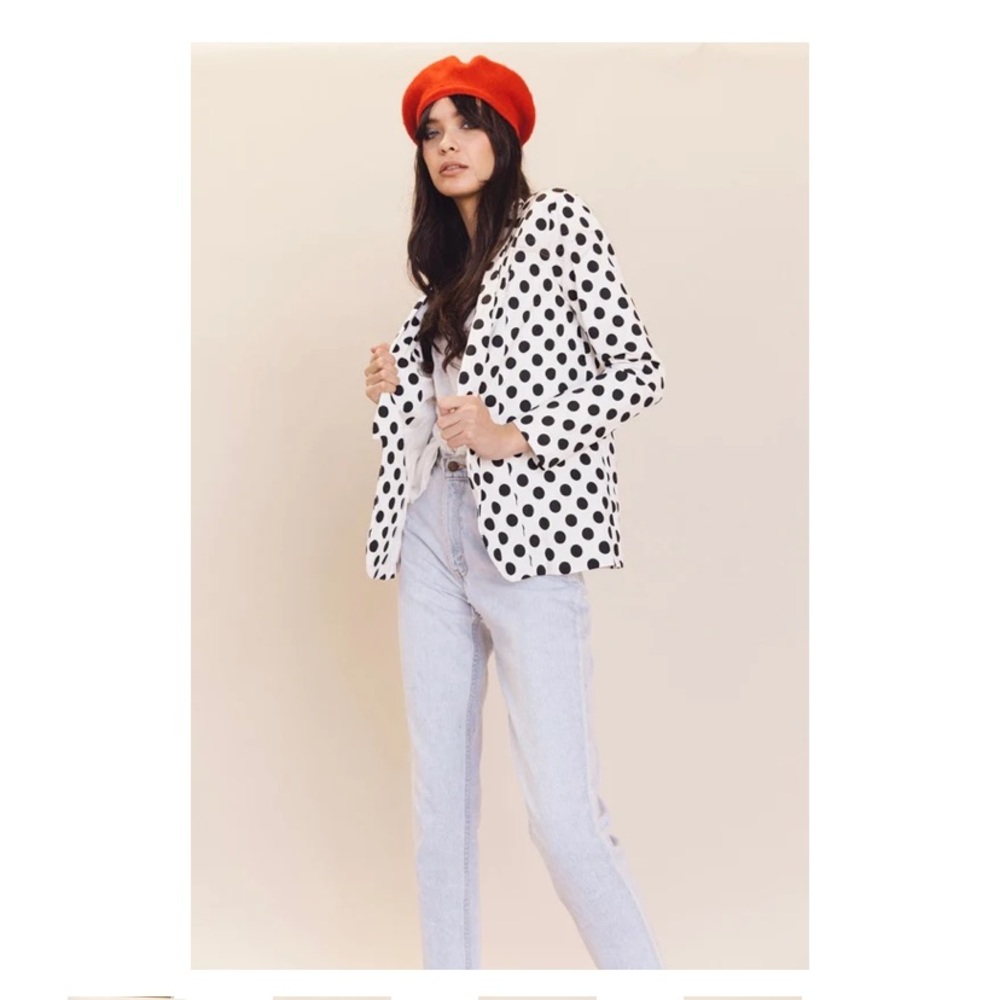 Polka Dot Blazer - Black and White